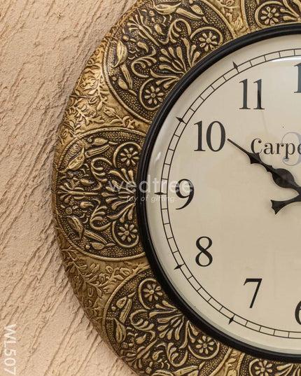 Wall Clocks - Embossed Brass with Floral Design - 18 inch - WL5075 Wall Clocks