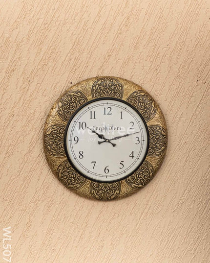 Wall Clocks - Embossed Brass with Floral Design - 18 inch - WL5075 Wall Clocks