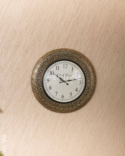 Wall Clocks - Embossed Brass with Floral Design - 18 inch - WL5077 Wall Clocks