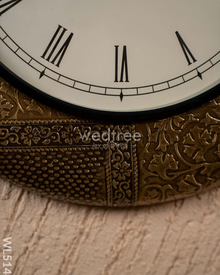 Wall Clocks - Embossed Brass with Floral Design - 18 inch - WL5147 Wall Clocks