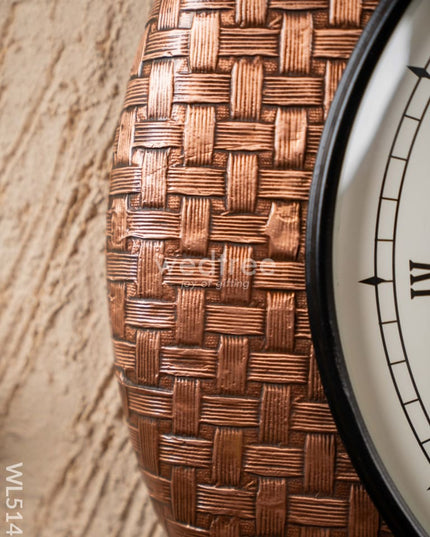 Wall Clocks - Embossed Brass with Floral Design - 18 inch - WL5148 Wall Clocks