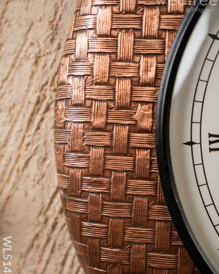 Wall Clocks - Embossed Brass with Floral Design - 18 inch - WL5148 Wall Clocks