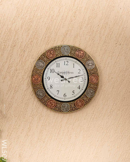 Wall clocks -Embossed brass with Zodiac signs - 18 inches - WL5079 Wall Clocks