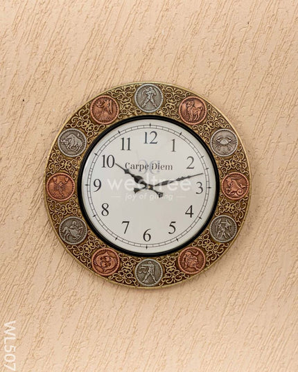 Wall clocks -Embossed brass with Zodiac signs - 18 inches - WL5079 Wall Clocks