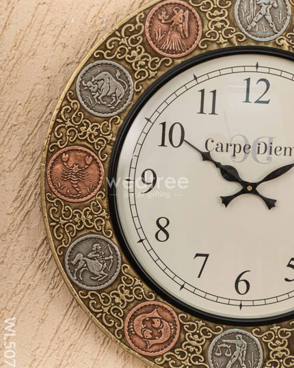 Wall clocks -Embossed brass with Zodiac signs - 18 inches - WL5079 Wall Clocks
