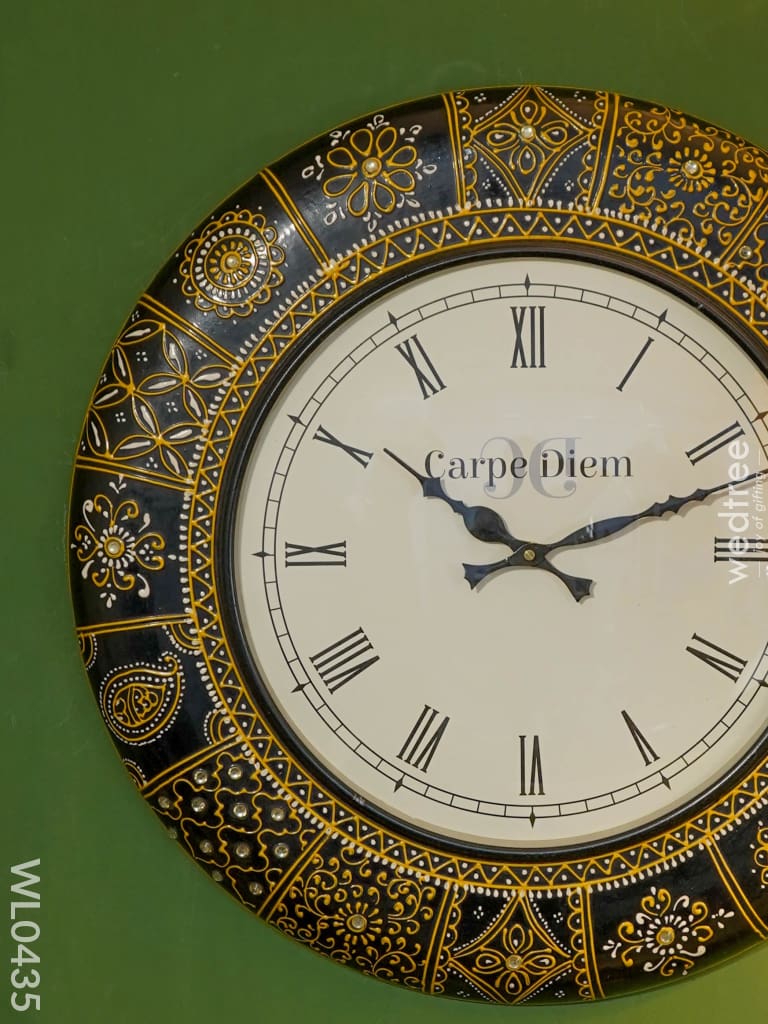 Wall Clocks - Hand Painted Floral Design (18 Inch) Wl0435 Clocks