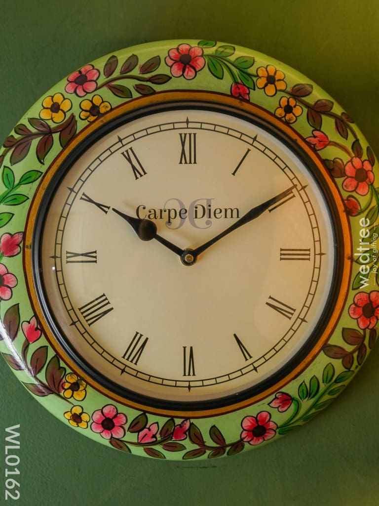 Wall Clocks -Hand Painted With Floral Design (12 Inches) - Wl0162 Clocks