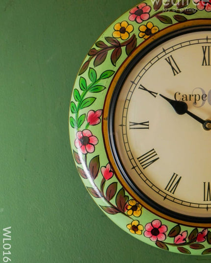 Wall Clocks -Hand Painted With Floral Design (12 Inches) - Wl0162 Clocks