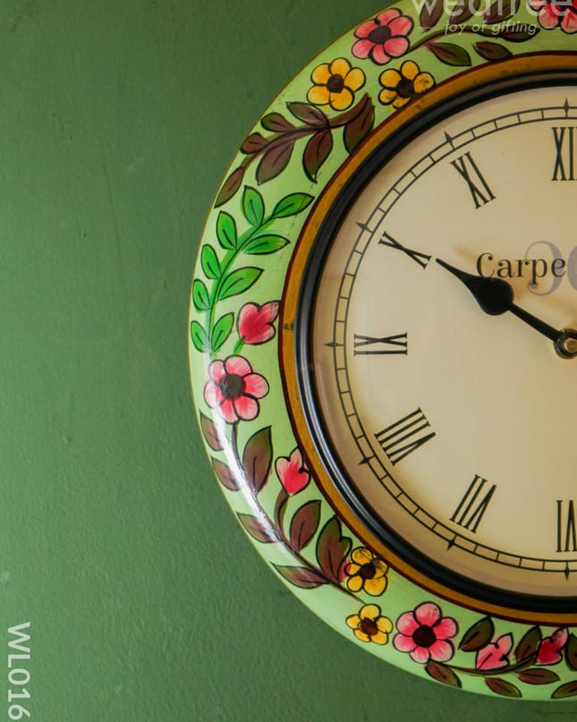 Wall Clocks -Hand Painted With Floral Design (12 Inches) - Wl0162 Clocks