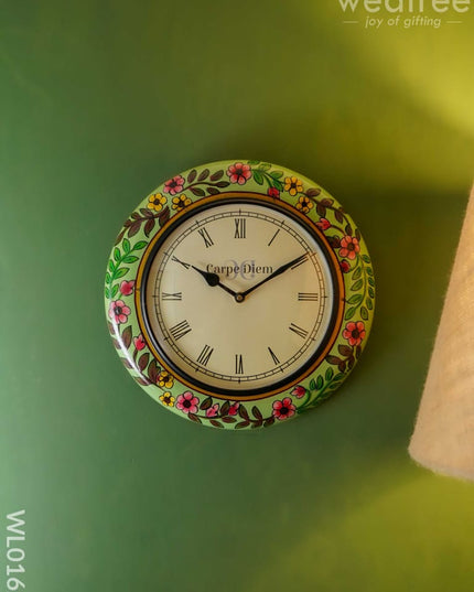 Wall Clocks -Hand Painted With Floral Design (12 Inches) - Wl0162 Clocks