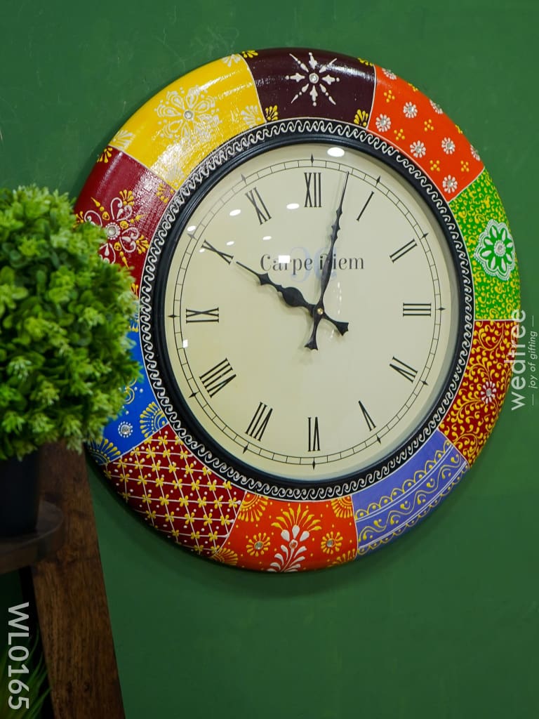 Wall Clocks -Hand Painted With Muti Colour Design (18 Inch) - Wl0165 Clocks