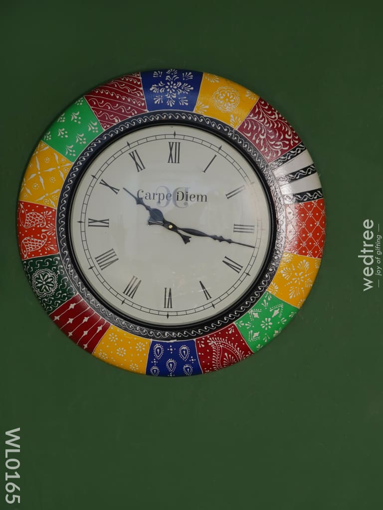 Wall Clocks -Hand Painted With Muti Colour Design (18 Inch) - Wl0165 Clocks