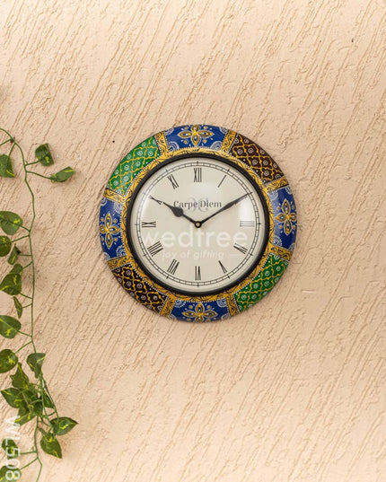 Wall Clocks - Painted with Floral Design - 12 inch - WL5082 Wall Clocks