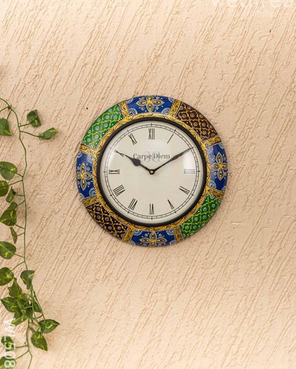 Wall Clocks - Painted with Floral Design - 12 inch - WL5082 Wall Clocks