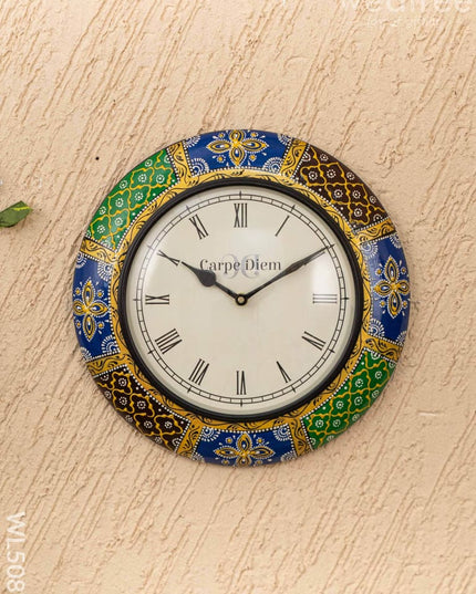 Wall Clocks - Painted with Floral Design - 12 inch - WL5082 Wall Clocks