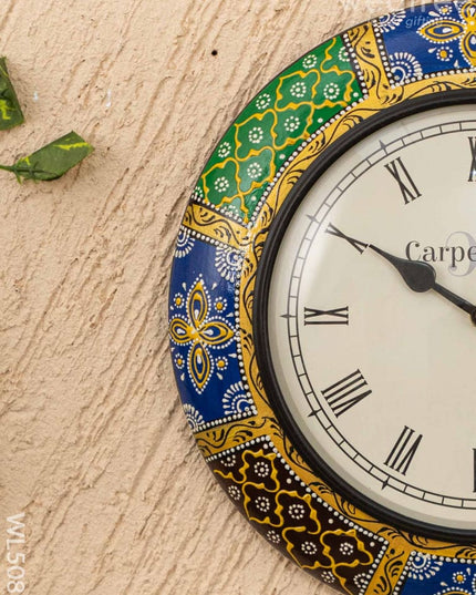 Wall Clocks - Painted with Floral Design - 12 inch - WL5082 Wall Clocks