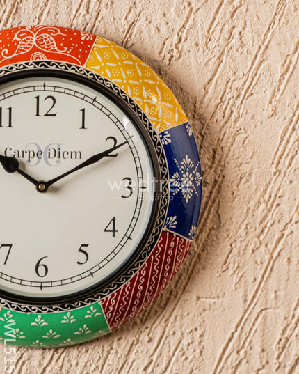 Wall Clocks - Painted with Floral Design - 12 inch - WL5157 Wall Clocks