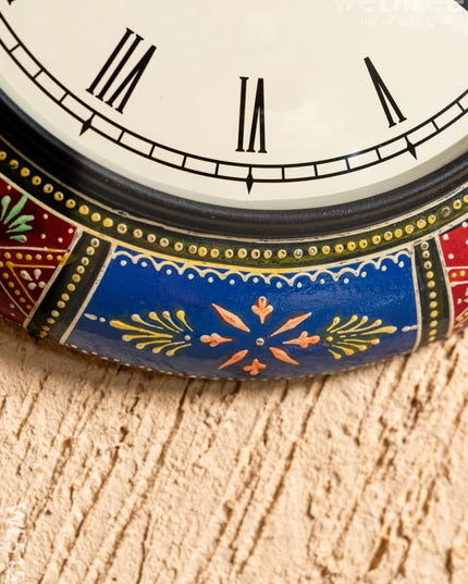 Wall Clocks - Painted with Floral Design - 12 inch - WL5157 - Wall Clocks