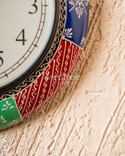 Wall Clocks - Painted with Floral Design - 12 inch - WL5157 Wall Clocks