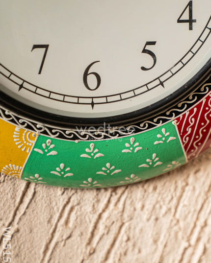 Wall Clocks - Painted with Floral Design - 12 inch - WL5157 Wall Clocks