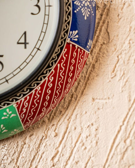 Wall Clocks - Painted with Floral Design - 12 inch - WL5157 Wall Clocks