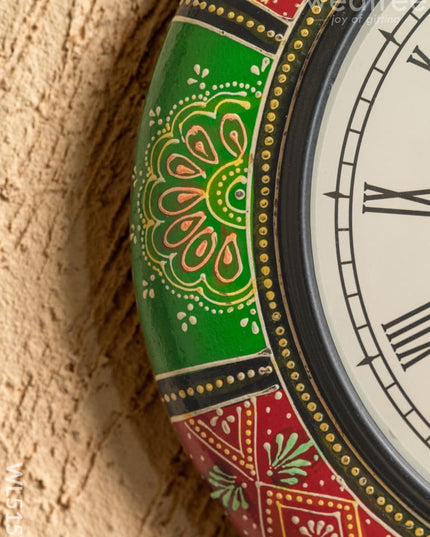 Wall Clocks - Painted with Floral Design - 12 inch - WL5157 - Wall Clocks