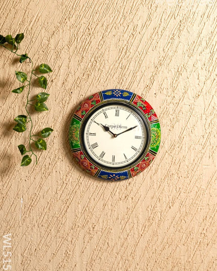 Wall Clocks - Painted with Floral Design - 12 inch - WL5157 - Wall Clocks
