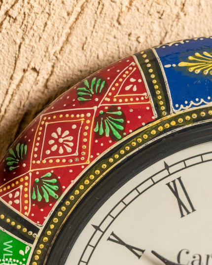 Wall Clocks - Painted with Floral Design - 12 inch - WL5157 - Wall Clocks