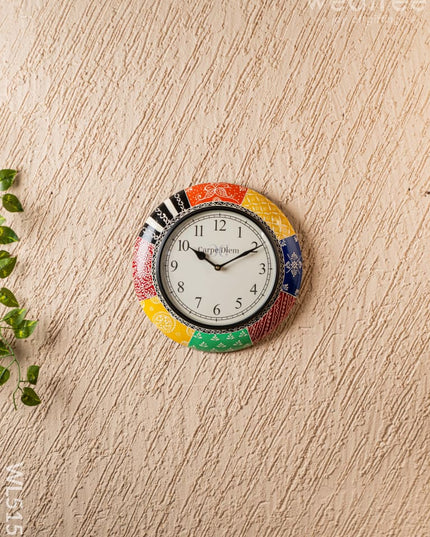 Wall Clocks - Painted with Floral Design - 12 inch - WL5157 Wall Clocks