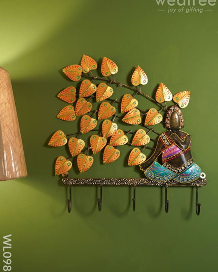 Wall Hanging With Handpainted Yellow Leaves - Wl0982 Metal Decor