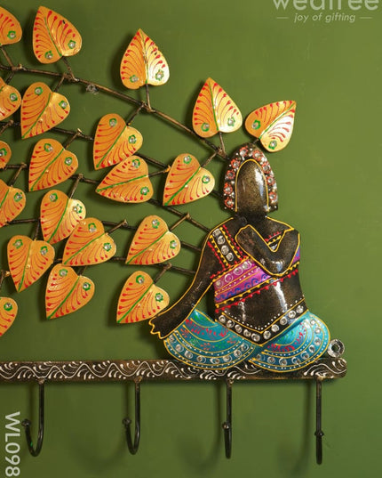 Wall Hanging With Handpainted Yellow Leaves - Wl0982 Metal Decor