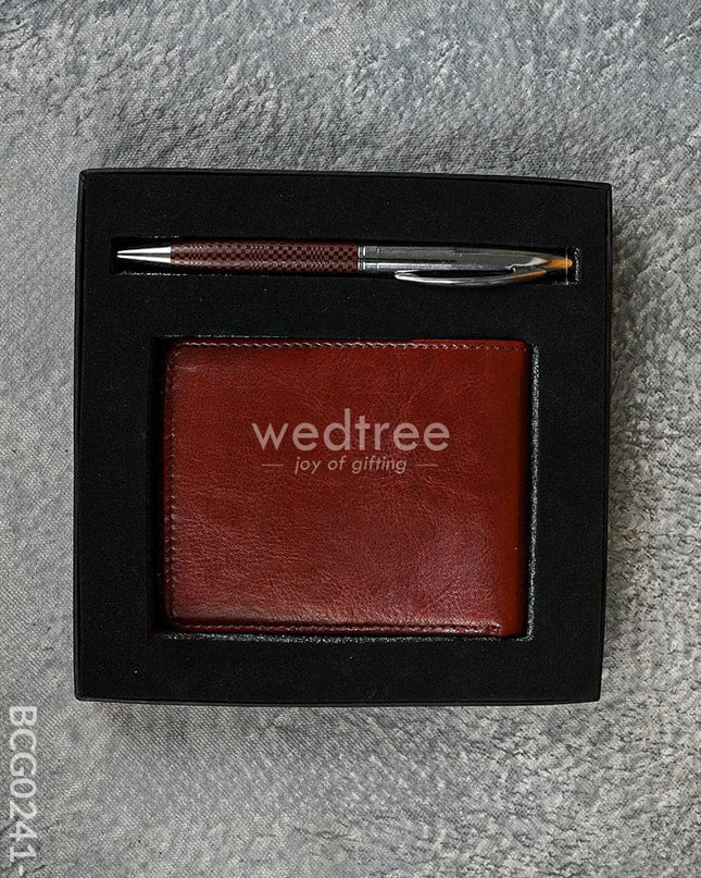 Wallet And Pen Set - Bcg0241 Brown Office Utility