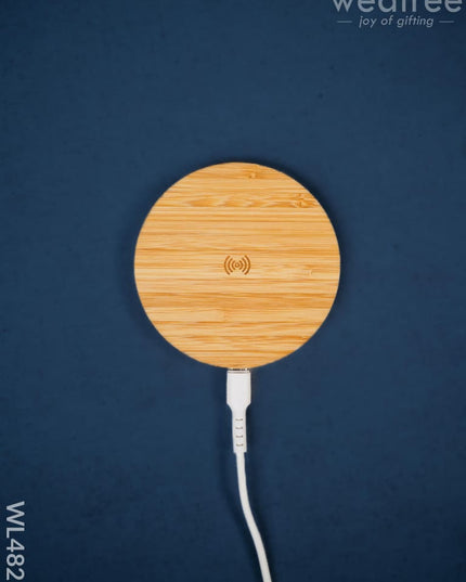 Wangari - Bamboo Wireless Charger with USB - 15W - Olive - WL4821 Electronics