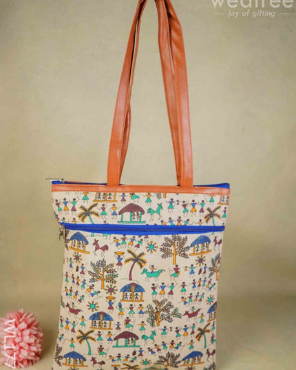 Warli Print Hand Bag - Wl1779 Regular Handbags