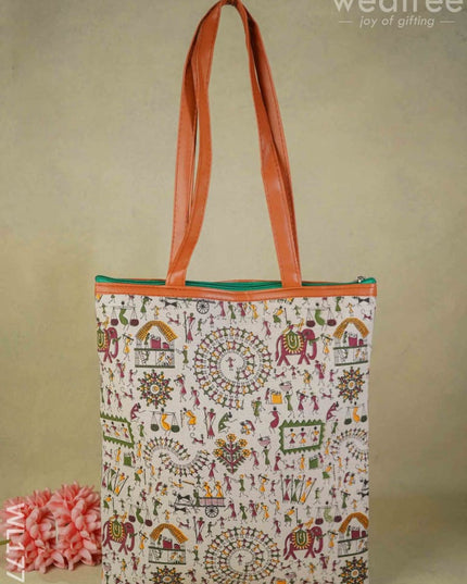 Warli Print Hand Bag - Wl1779 Regular Handbags