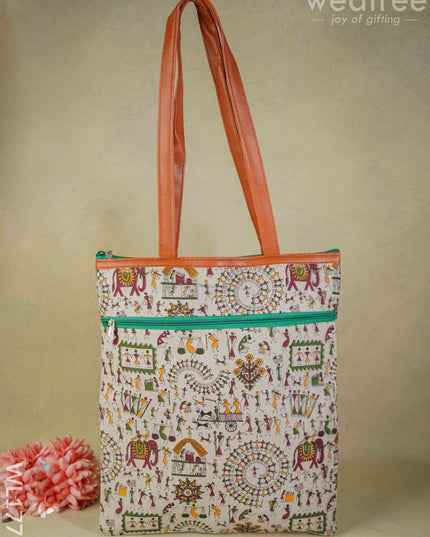 Warli Print Hand Bag - Wl1779 Regular Handbags