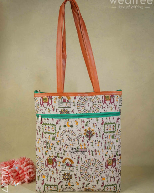 Warli Print Hand Bag - Wl1779 Regular Handbags