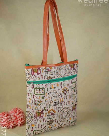 Warli Print Hand Bag - Wl1779 Regular Handbags