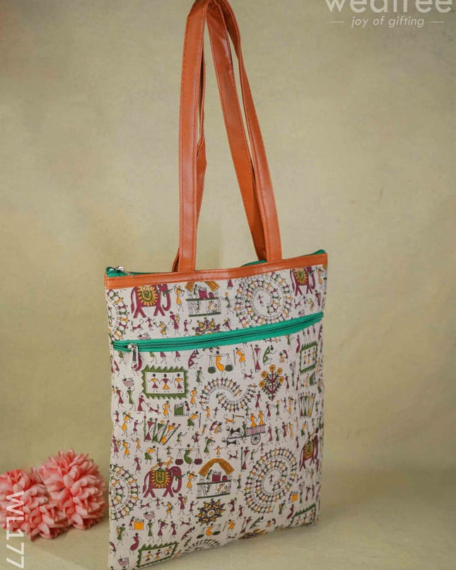 Warli Print Hand Bag - Wl1779 Regular Handbags