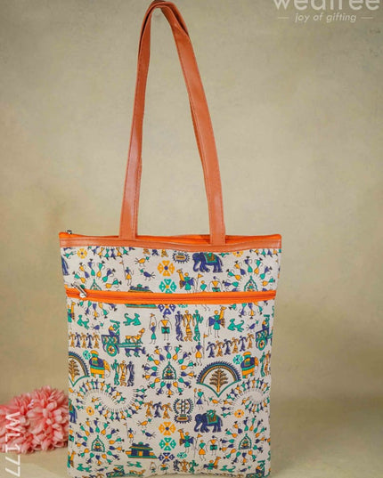Warli Print Hand Bag - Wl1779 Regular Handbags