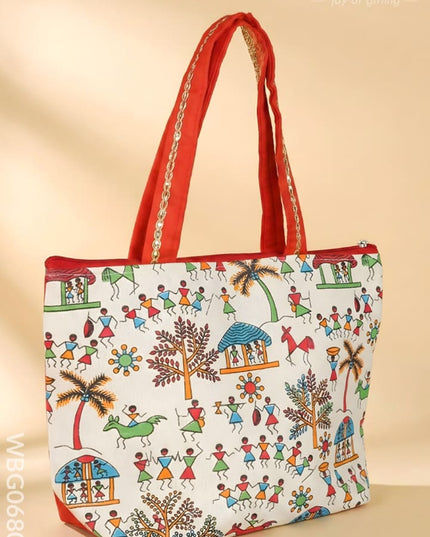 Warli Printed Handbags - WBG0680-1 - Hand Bags