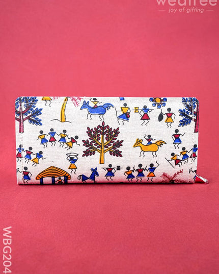 Warli Printed Purse - WBG2041 - Clutches & Purses