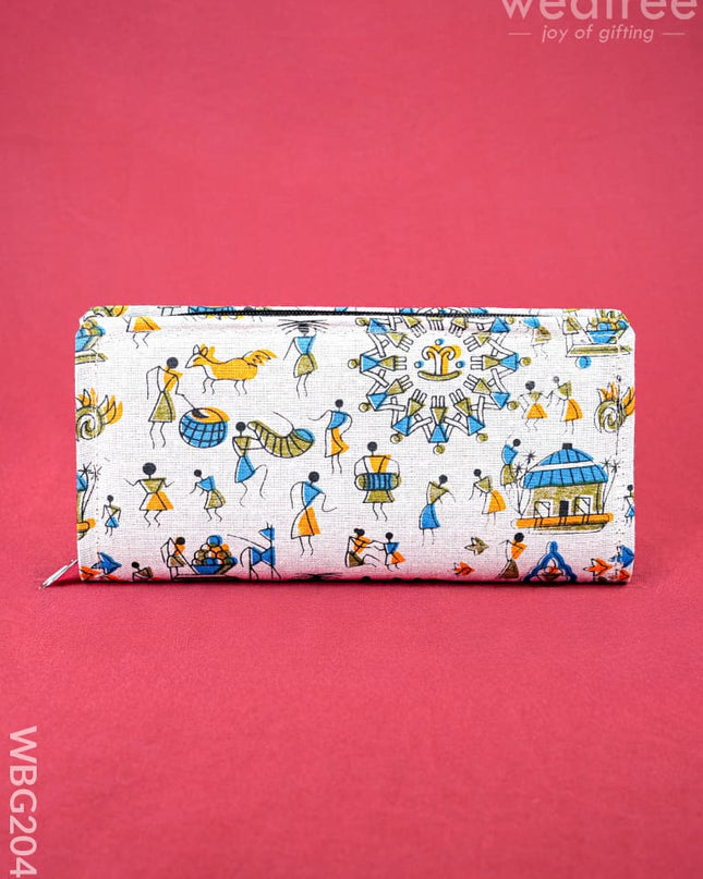 Warli Printed Purse - WBG2041 - Clutches & Purses