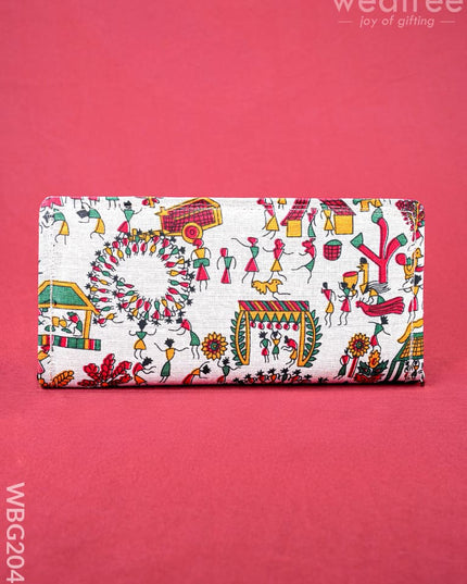 Warli Printed Purse - WBG2041 - Clutches & Purses