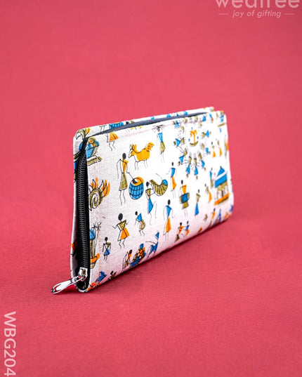 Warli Printed Purse - WBG2041 - Clutches & Purses