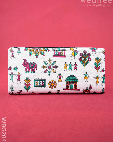 Warli Printed Purse - WBG2041 - Clutches & Purses