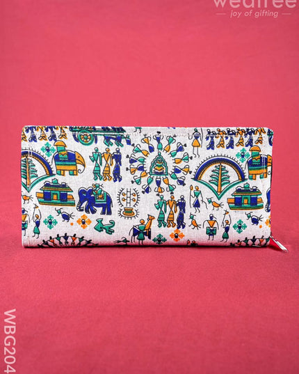 Warli Printed Purse - WBG2041 - Clutches & Purses