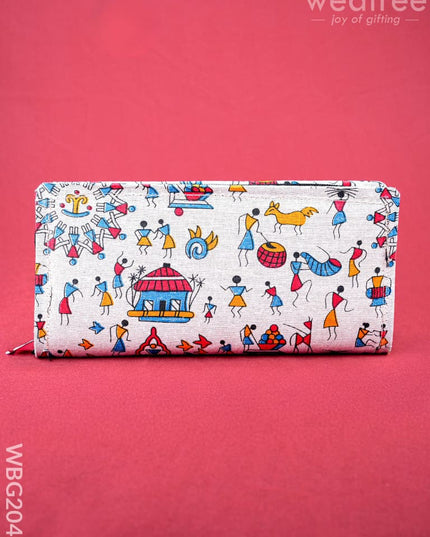 Warli Printed Purse - WBG2041 - Clutches & Purses