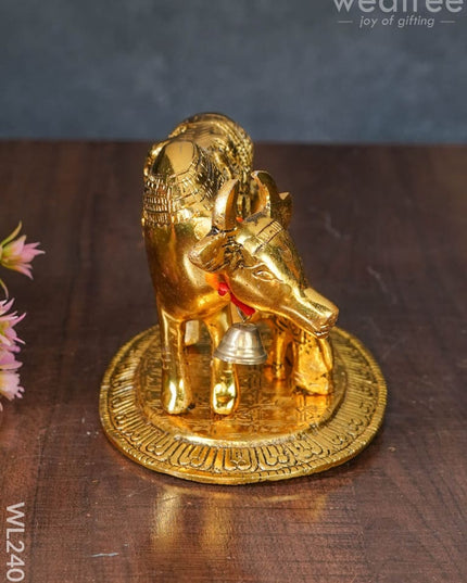White Metal Cow And Calf - Krishna Wl2405