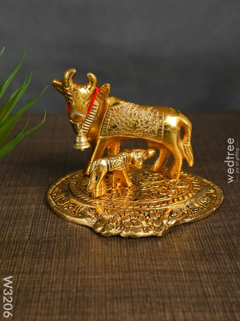 White Metal Cow And Calf - W3206 Divine Figurines